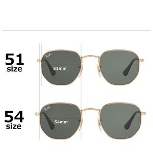 hexagonal ray ban sizes